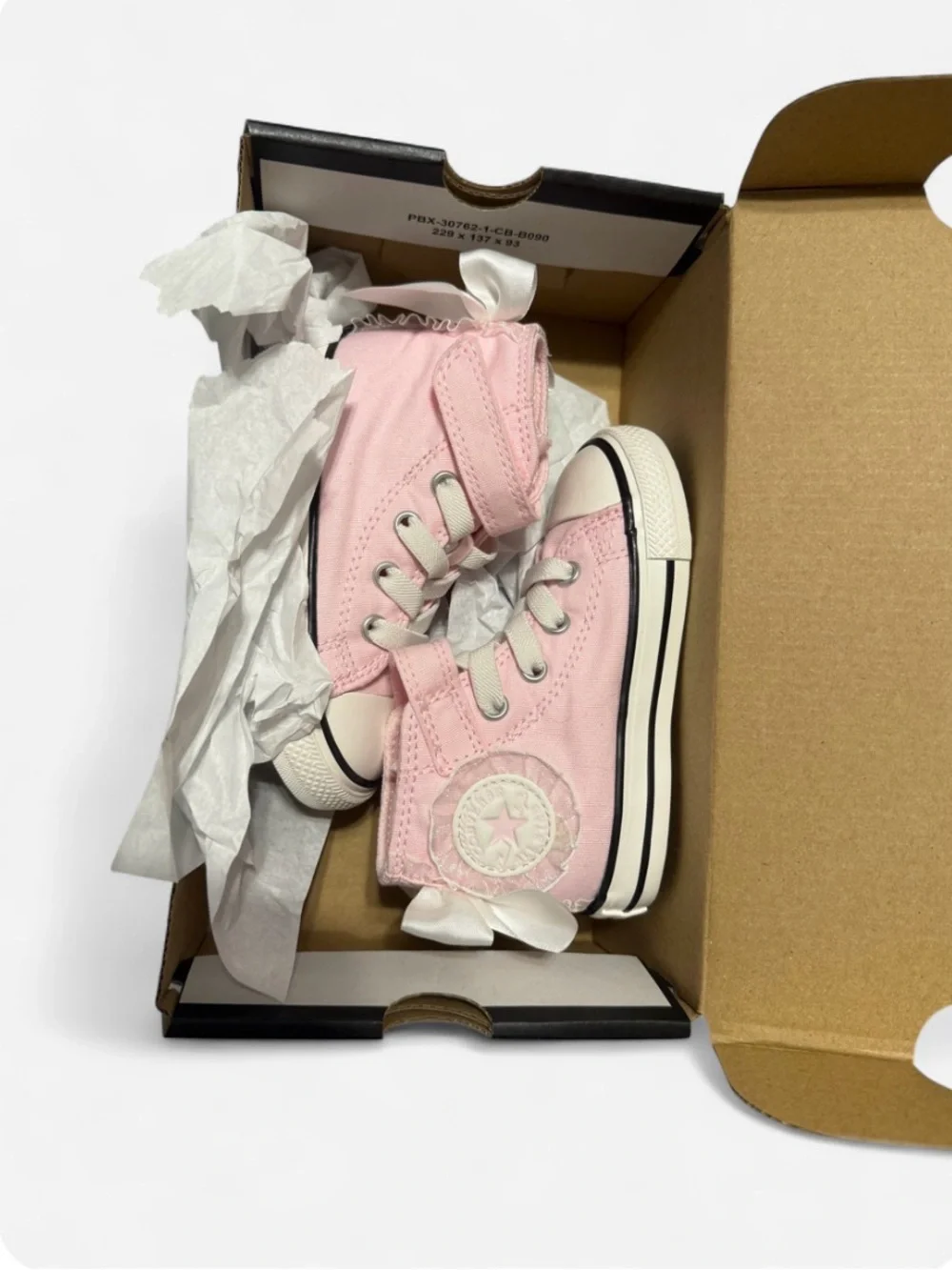 Converse Pink High-Top Kids Sneakers with Star Patch